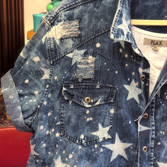 "New"DIAMOND STASH STAR DENIM TUNIC - Picture 11 of 13